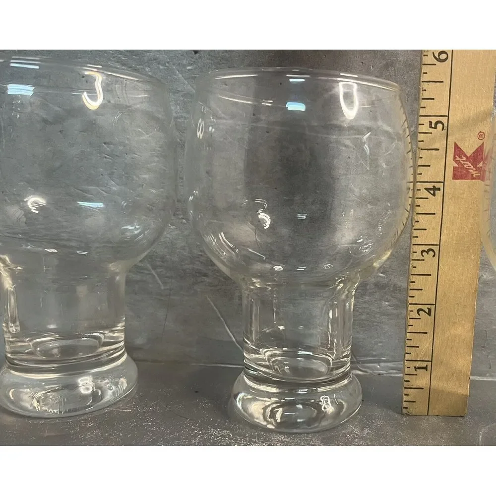 Vintage Federal Glass Set of 6‎ Beer Tumblers 16 oz Round Top Drinking Glasses